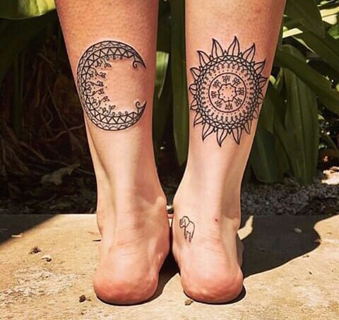 Місяць і Сонце татуювання дуже популярні