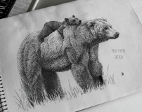 Эскиз тату медведь